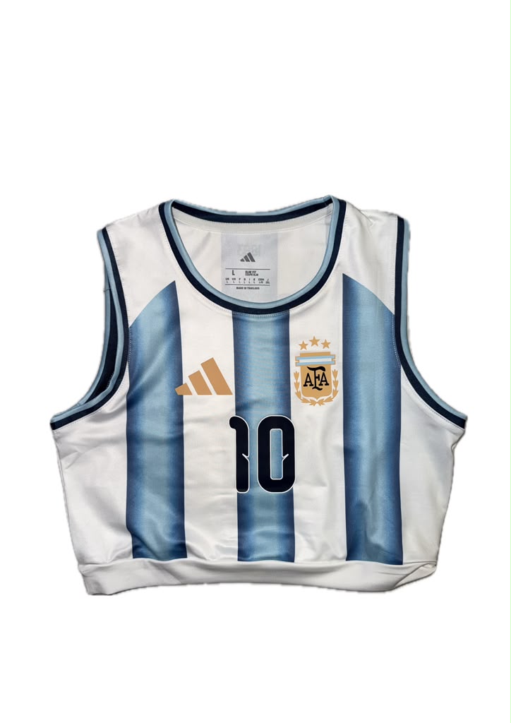 WOMEN'S CROP TANK TOP ARGENTINA 2026 LIONEL MESSI #10 HOME