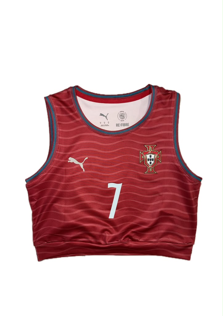 WOMEN'S CROP TANK TOP PORTUGAL 2026 CRISTIANO RONALDO #7 HOME
