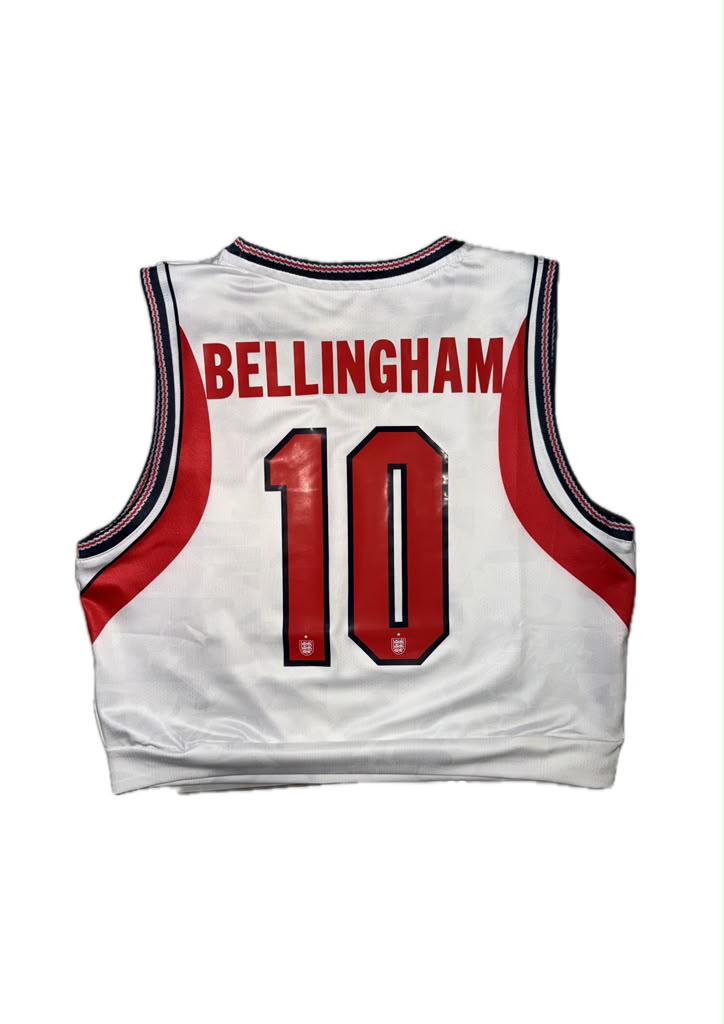 WOMEN'S CROP TANK TOP ENGLAND 2026 JUDE BELLINGHAM #10 HOME