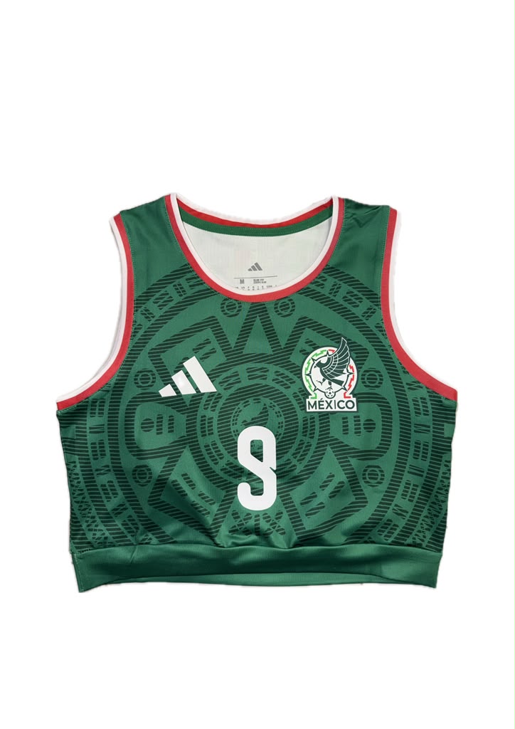WOMEN'S CROP TANK TOP MEXICO 2026 RAUL #9 HOME