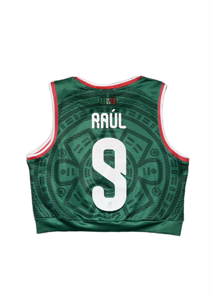 WOMEN'S CROP TANK TOP MEXICO 2026 RAUL #9 HOME
