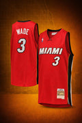 Miami Heat #3 Wade Red Jersey – 2005–06 Hardwood Classics Edition
