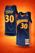 Golden State Warriors #30 Curry Navy Jersey – Hardwood Classics Throwback Edition