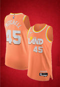 Cleveland Cavaliers #45 Mitchell “The Land” Orange Jersey – City Edition Performance Uniform