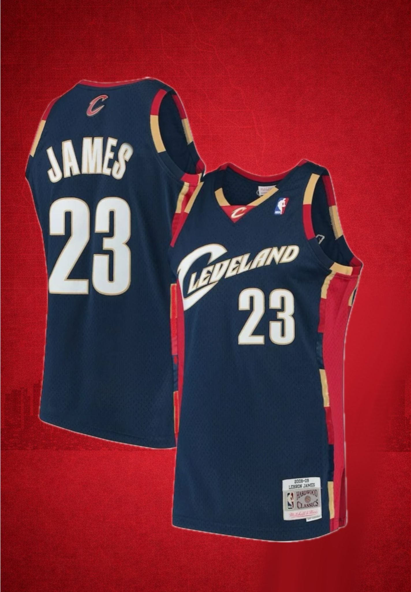 Cleveland Cavaliers #23 James Navy 2008-09 Hardwood Classics Jersey – Throwback Edition