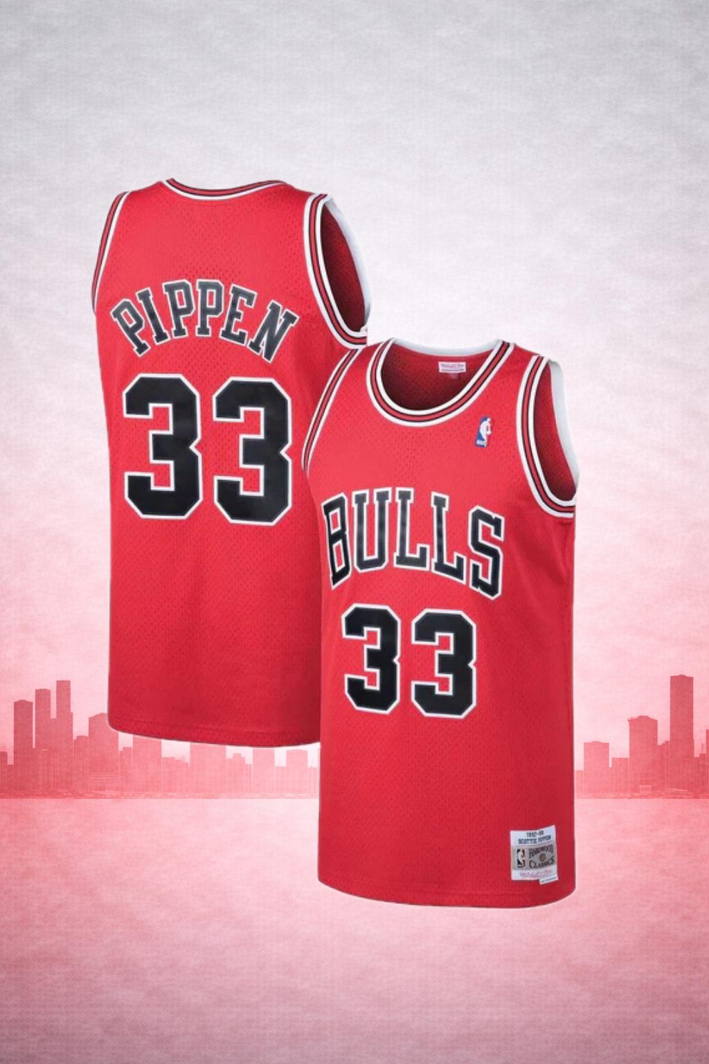 Chicago Bulls #33 Scottie Pippen Red Jersey – NBA Hardwood Classics