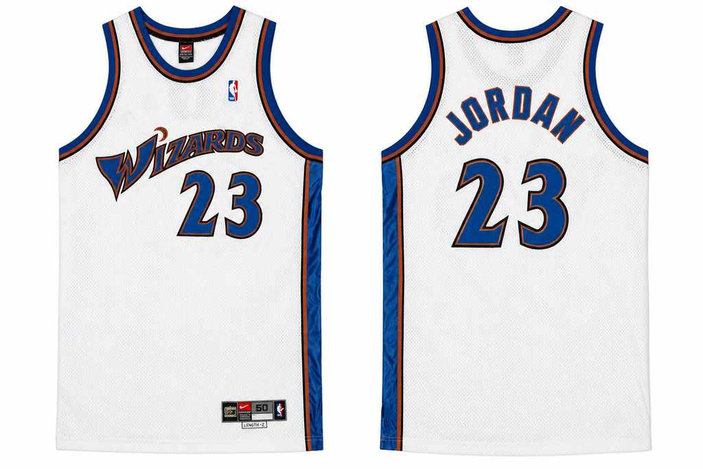 WASHINGTON WIZARDS MICHAEL JORDAN #23 WHITE THROWBACK NBA JERSEY