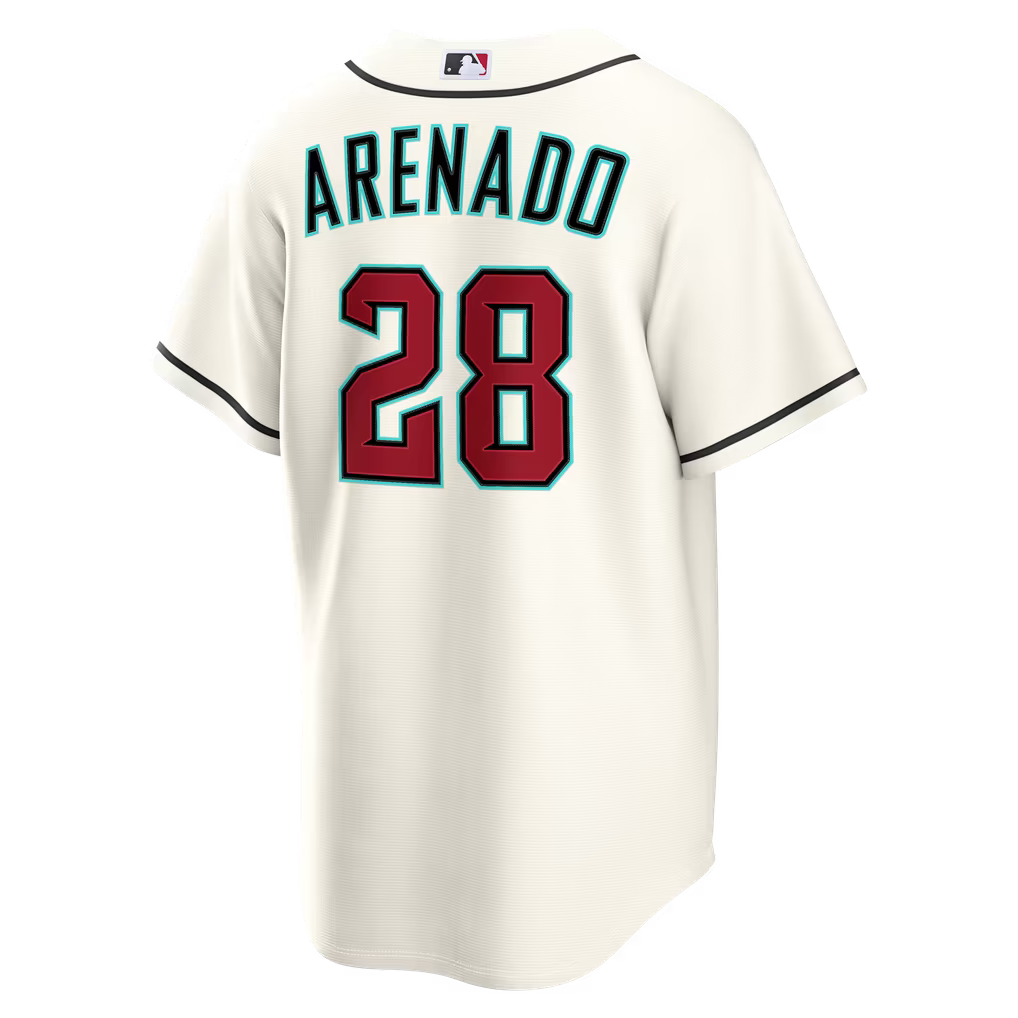 ARIZONA DIAMONDBACKS NOLAN ARENADO #28 CREAM BASEBALL JERSEY