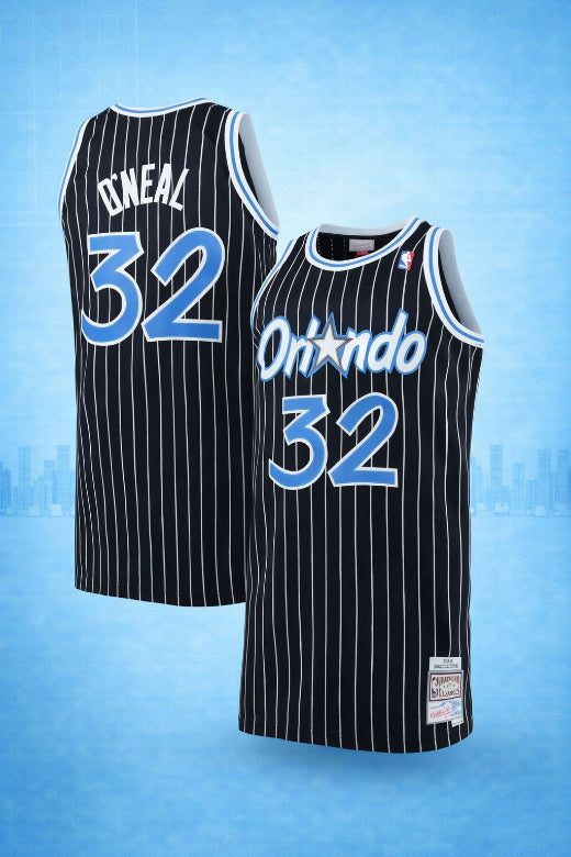 Orlando Magic #32 O’Neal Black Pinstripe Jersey – Hardwood Classics Throwback Edition (Copy)
