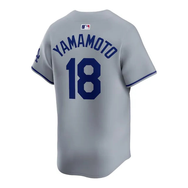 LOS ANGELES DODGERS YOSHINOBU YAMAMOTO #18 GREY BASEBALL JERSEY