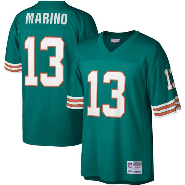 MIAMI DOLPHINS DAN MARINO #13 THROWBACK TEAL AQUA FOOTBALL JERSEY