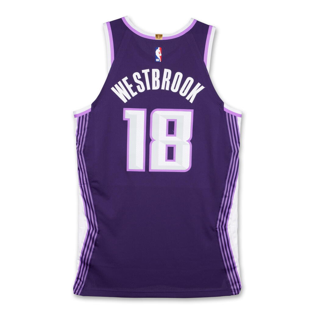 SACRAMENTO KINGS RUSELL WESTBROOK #18 PURPLE BASKETBALL JERSEY