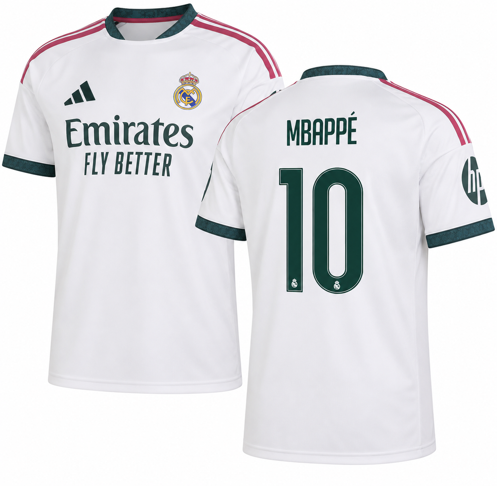 REAL MADRID 2026 HOME KYLIAN MBAPPE #10 WHITE SOCCER JERSEY