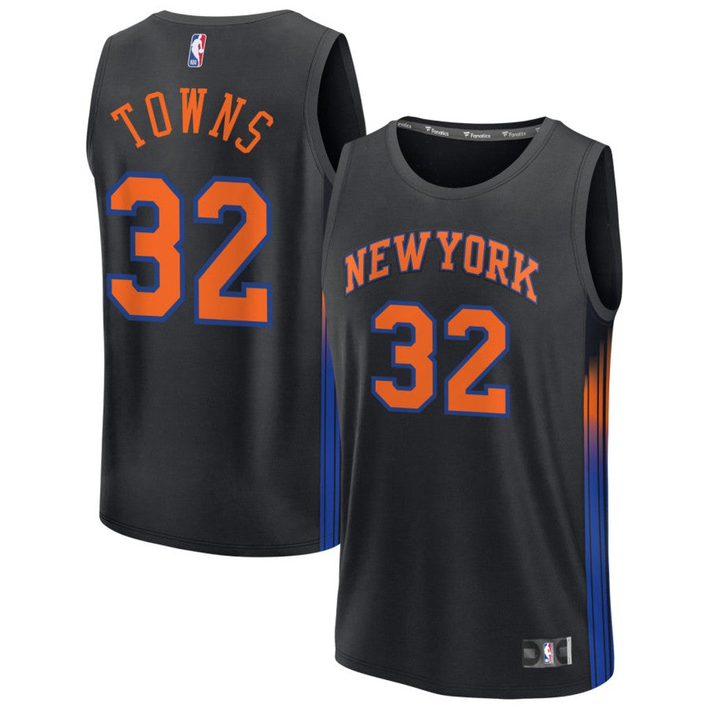 New York Knicks #32 Karl Anthony-Towns Black - Icon Edition