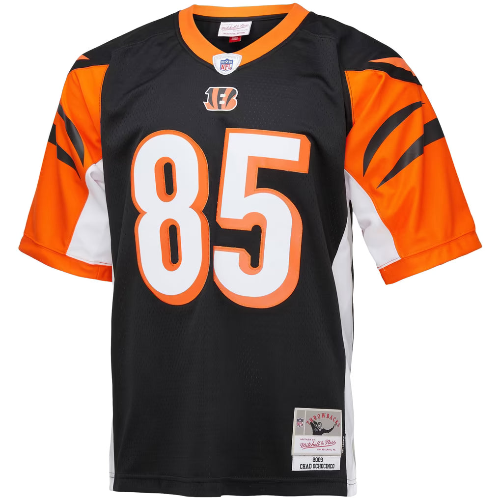 CINCINATTI BENGALS OCHOCINCO #85 BLACK & ORANGE THROWBACK FOOTBALL JERSEY