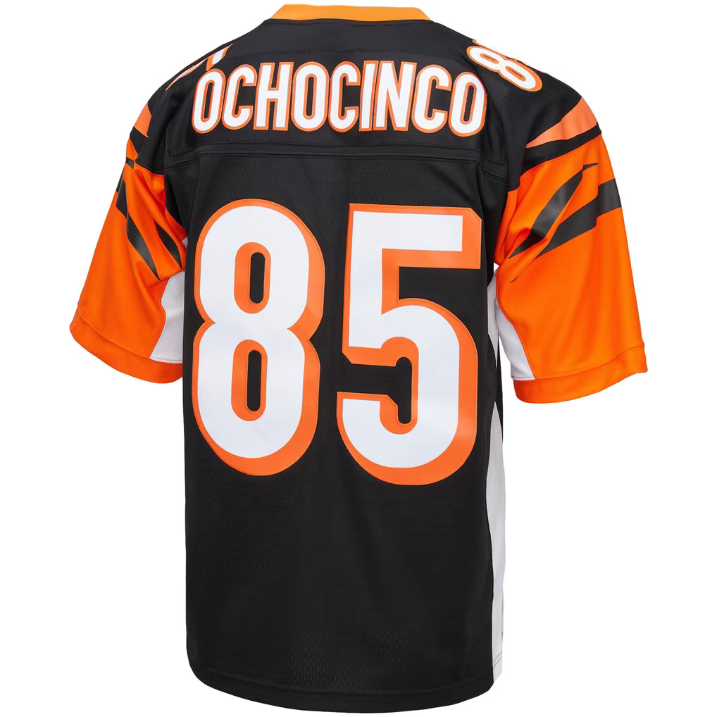 CINCINATTI BENGALS OCHOCINCO #85 BLACK & ORANGE THROWBACK FOOTBALL JERSEY