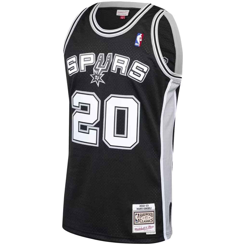 SAN ANTONIO SPURS MANU GINOBILLI BLACK THROWBACK NBAJERSEY