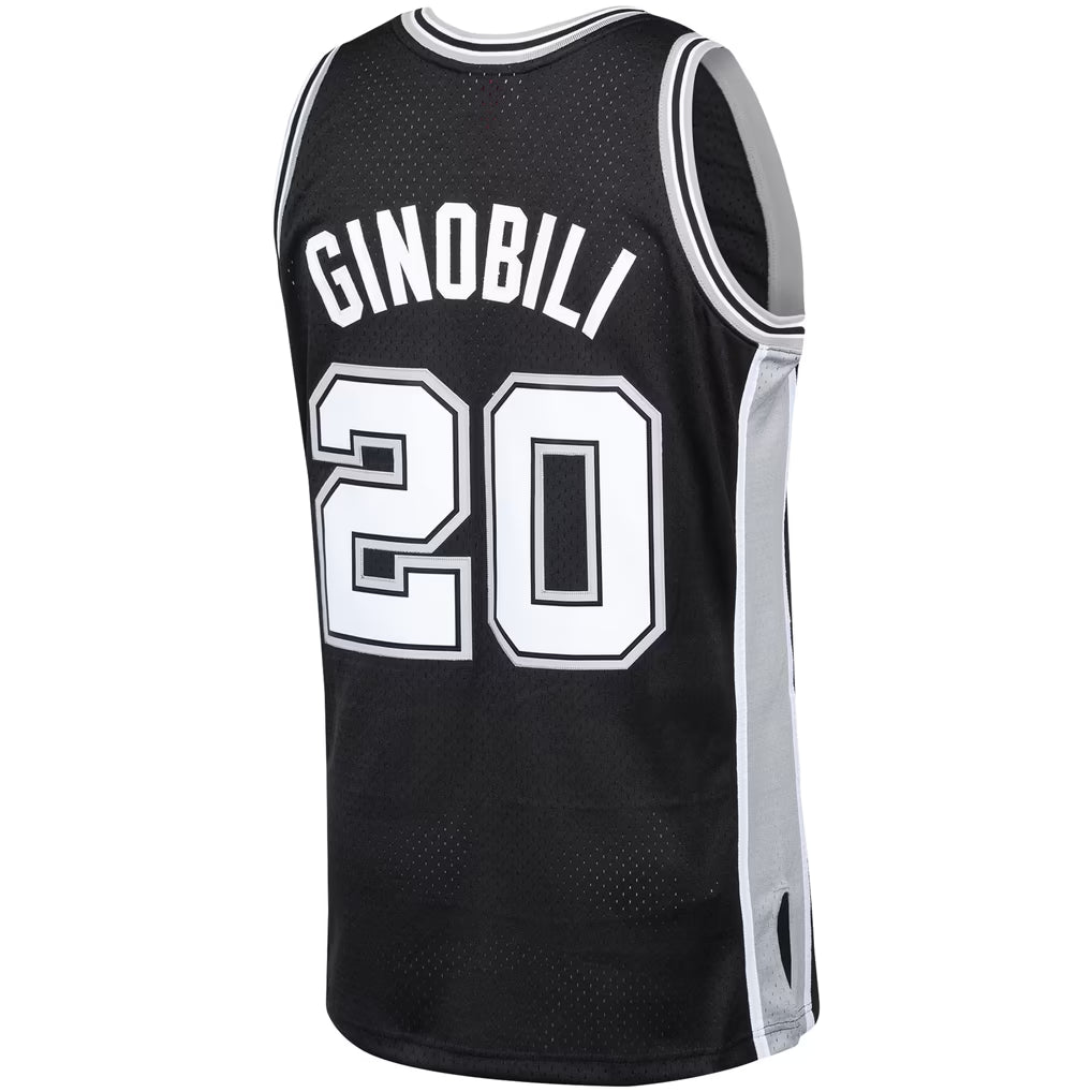 SAN ANTONIO SPURS MANU GINOBILLI BLACK THROWBACK NBAJERSEY
