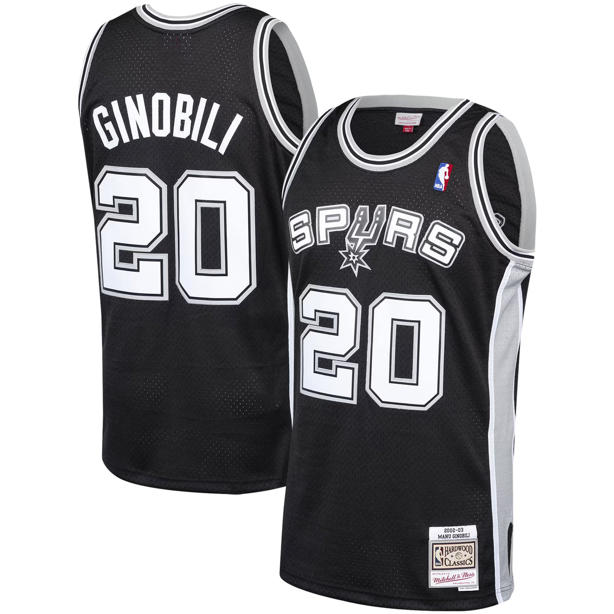 SAN ANTONIO SPURS MANU GINOBILLI BLACK THROWBACK NBAJERSEY