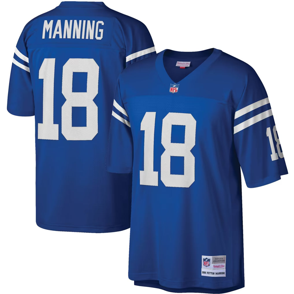 INDIANAPOLIS COLTS PEYTON MANNING #18 BLUE THROWBACK FOOTBALL JERSEY