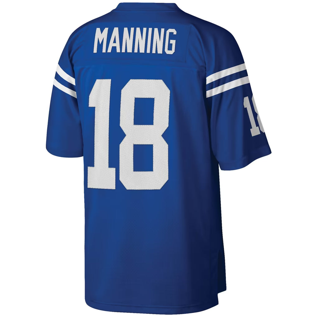 INDIANAPOLIS COLTS PEYTON MANNING #18 BLUE THROWBACK FOOTBALL JERSEY