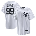 NEW YORK YANKEES AARON JUDGE #99 PINSTRIPE WHITE BASEBALL JERSEY