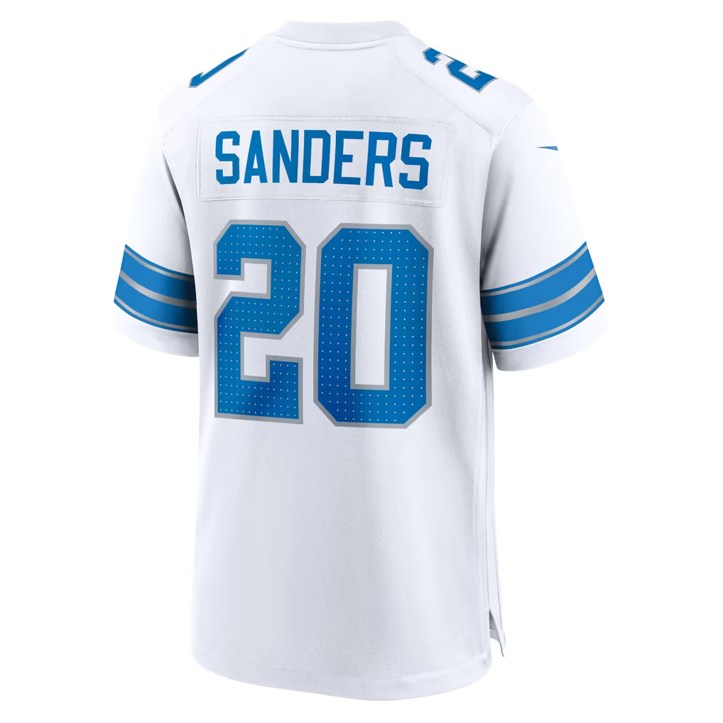 DETROIT LIONS BARRY SANDERS #20 WHITE THROWBACK FOOTBALL JERSEY