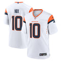 DENVER BRONCOS BO NIX #10 WHITE & ORANGE FOOTBALL JERSEY