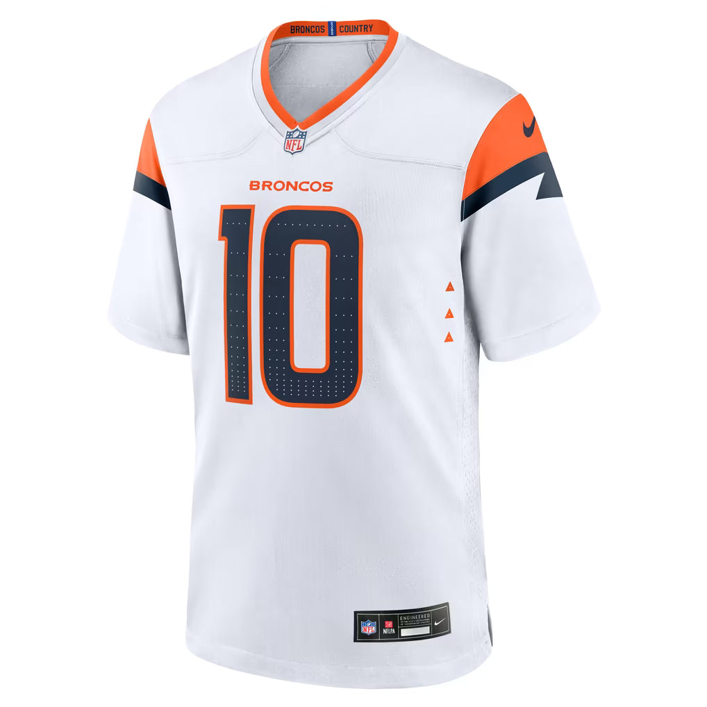 DENVER BRONCOS BO NIX #10 WHITE & ORANGE FOOTBALL JERSEY