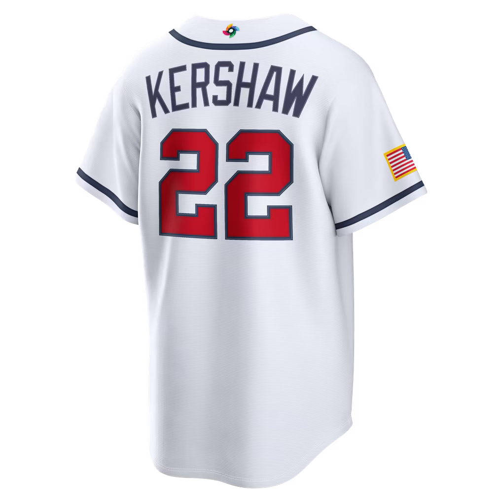 USA BASEBALL CLAYTON KERSHAW #22 WHITE 2026 JERSEY