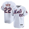 NEW YORK METS JUAN SOTO #22 PINSTRIPE WHITE BASEBALL JERSEY