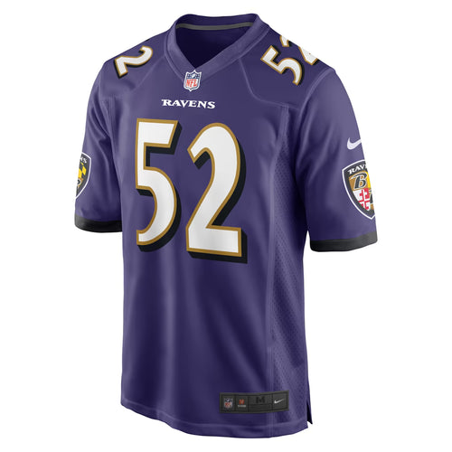 BALTIMORE RAVENS RAY LEWIS #52 / PURPLE THROWBACK FOOTBALL JERSEY