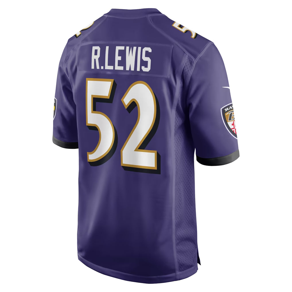 BALTIMORE RAVENS RAY LEWIS #52 / PURPLE THROWBACK FOOTBALL JERSEY