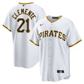 PITTSBURGH PIRATES ROBERTO CLEMENTE #21 WHITE THROWBACK BASEBALL JERSEY