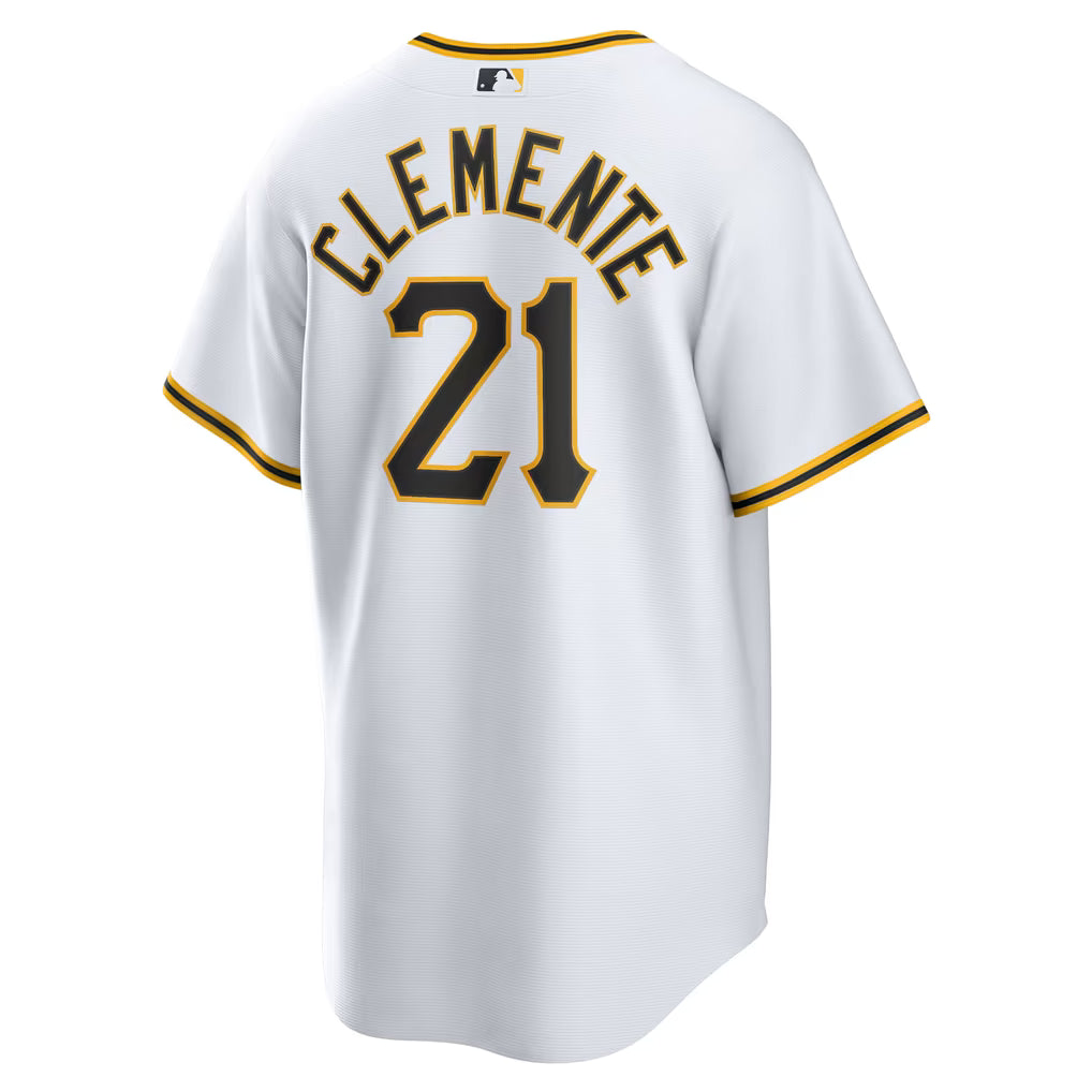 PITTSBURGH PIRATES ROBERTO CLEMENTE #21 WHITE THROWBACK BASEBALL JERSEY