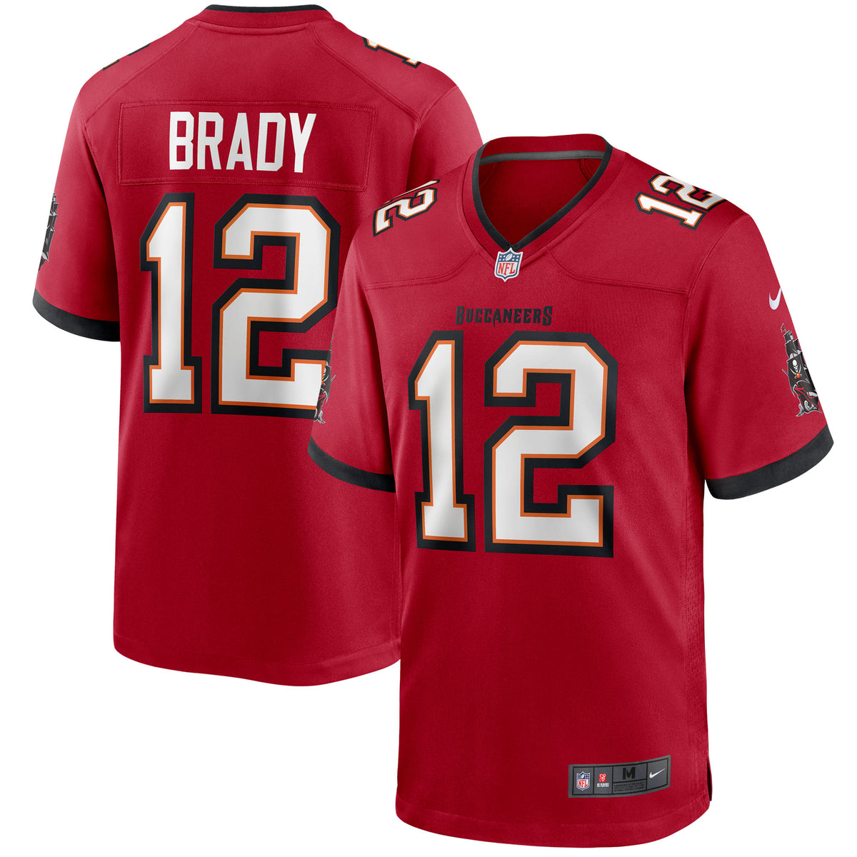 TAMPA BAY BUCCANEERS TOM BRADY #12 RED THROWBACK FOOTBALL JERSEY