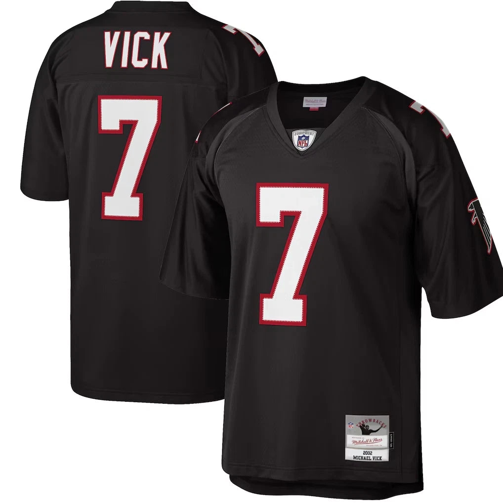 ATLANTA FALCONS MICHAEL VICK #7 - BLACK & WHITE THROWBACK FOOTBALL JERSEY