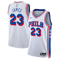 PHILADELPHIA 76ERS LEBRON JAMES #23 WHITE BASKETBALL JERSEY