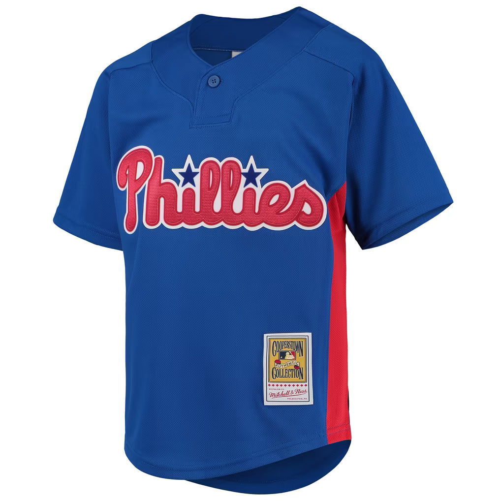 PHILADELPHIA PHILLIES ROY HALLADAY #34 BLUE THROWBACK BASEBALL JERSEY