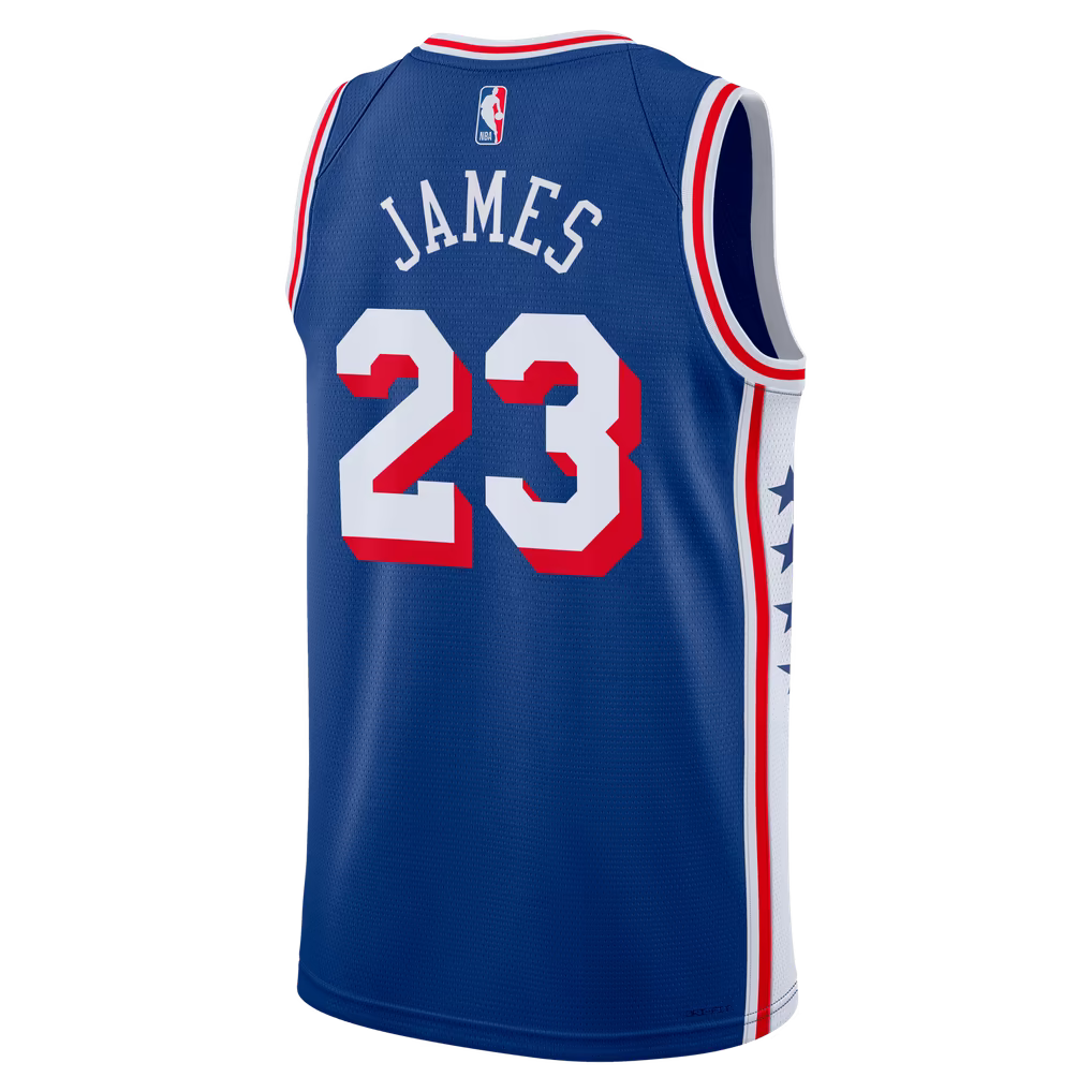 PHILADELPHIA 76ERS LEBRON JAMES #23 BLUE BASKETBALL JERSEY