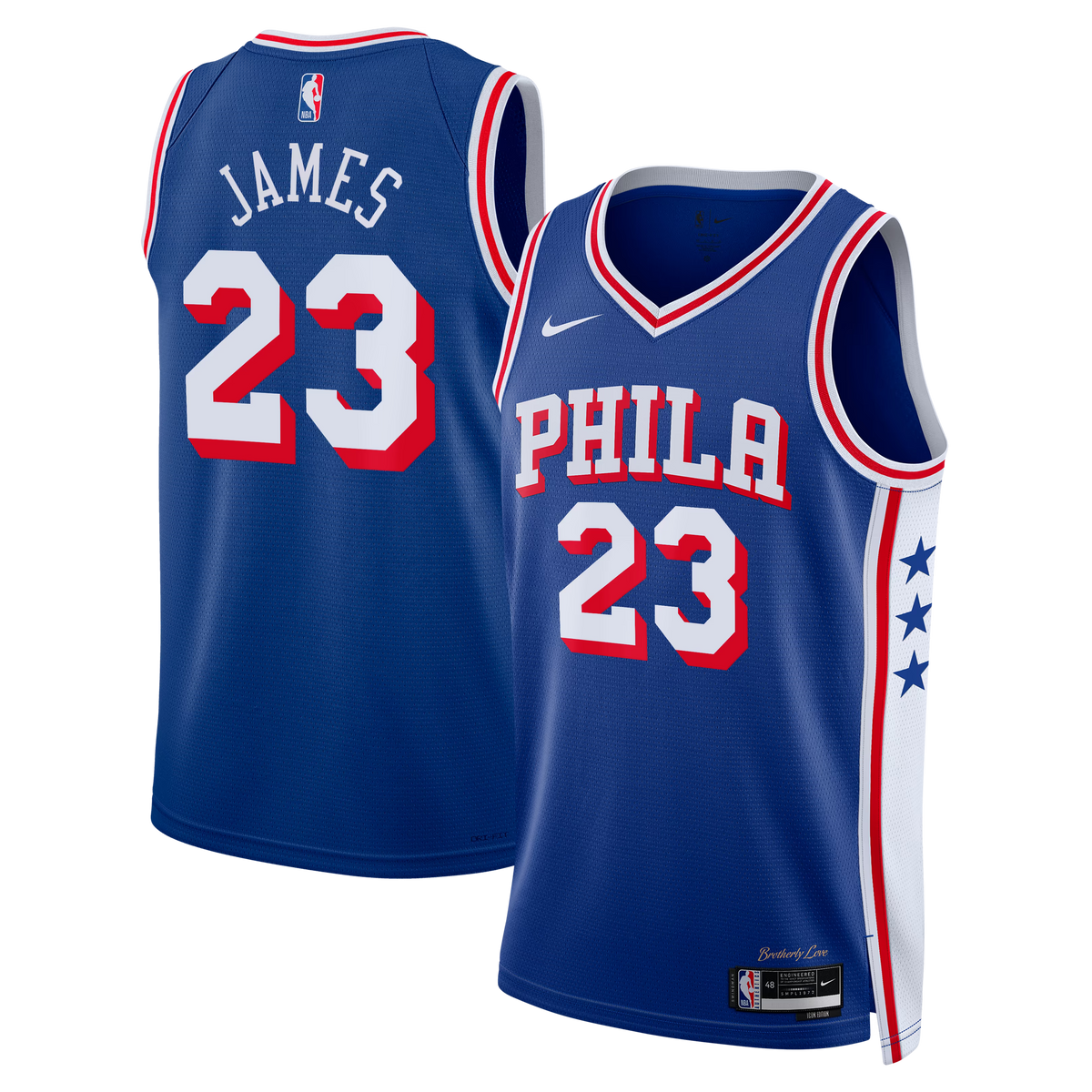 PHILADELPHIA 76ERS LEBRON JAMES #23 BLUE BASKETBALL JERSEY